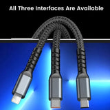 3 in 1 USB Cable 100W USB Type C To USB C Cable