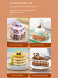 Afternoon Tea Gourmet Dessert Cake Chocolate Creative Assemble Building Blocks Cute Ornaments Toys Girls Gifts