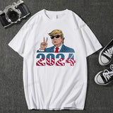 Trump 2024 Cotton Printing T Shirt Hop Hip Streetwear Funny for Man's Women's Clothing Casual Tshirt Top Men Tshirt Harajuku Tee