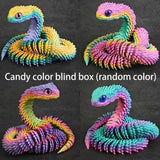 0709BA 3D Printed Fidget Snake 3D Printing Snake Pet Movable Joint Executive Desk Toys For Adults Halloween Decoration For Home