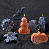 2808BA Pumpkin Halloween Silicone Mould DIY Handmade Spider Web Coffin Soap Scented Candle Chocolate Baking Mold Halloween Crafts Gift