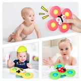 D2407TA 1pcs Baby Cartoon Fidget Spinner Toys Colorful Insect Gyro Educational Toy Kids Fingertip Rattle Bath Toys for Boys Girls Gift