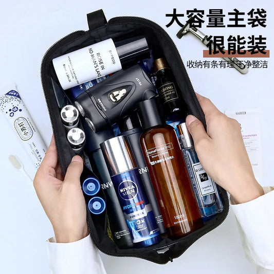 Portable Double Layer Pu Leather Makeup Bag