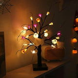 1707BA LED Halloween Birch Luminescent Tree Lamp Ghost Festival Pumpkin Bat Room Bar Haunted House Decoration Atmosphere Tree Lamp