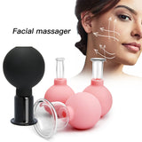 Face Massager Vacuum Cupping Cups Rubber Head Glass Cup Face Skin Care Anti Wrinkle Face Cupping for Beauty Face Care Tool
