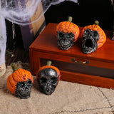 2307BA Evil Pumpkin Skull Halloween Pumpkin Decoration Decoration Outdoor Garden Resin Crafts Desk Decoration Living Room Decoration