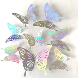 0407GG 12Pcs Fashion 3D Hollow Butterfly Creative Wall Sticker For DIY Wall Stickers Modern Wall Art Home Decorations DIY Gift