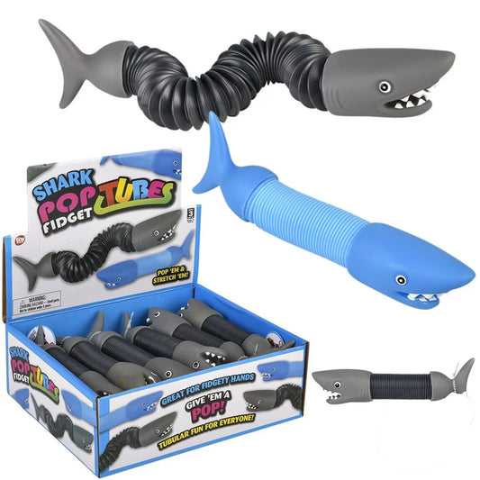 7.5" Shark Fidget Pop Tube (Dozen = $22.99)
