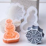 2808BA Pumpkin Halloween Silicone Mould DIY Handmade Spider Web Coffin Soap Scented Candle Chocolate Baking Mold Halloween Crafts Gift