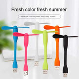 D2407GG USB Small Fan Flexible Bendable Fan For Power Bank Laptop PC AC Charger Portable Hand Cool Mini Fan For Computer Summer Gadget