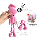 2808GP Cute Squid Plush Dog Chew Toys Funny Small Medium Dogs Squeaky Sound Rope Toy Pets Supplies