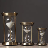 2307BA 1-30 Minutes European Retro Metal Hourglass Timekeeper Timer Living Room Office Desk Decoration Ornament Alarm Sandglass Gifts