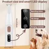 2907GP New Dog Paw Trimmer with LED Light Fully Waterproof Pet Hair Trimmer with LED Display Dog Clippers for Grooming 18mm Widen Blade