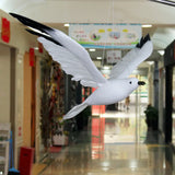 1707BA 1pc Simulated Feather Seagulls Bird Artificial Flying Bird Figurines for Home Garden Decor Party Hanging Ornament with Fish Line