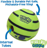 Wobble Wag Giggle Glow Ball Interactive Dog Toy Fun Giggle Sounds When Rolled or Shaken Pets Know Best As Seen On TV