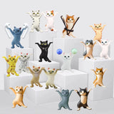 0907BA Kawaii Cats Pen Holder Funny Cat Doll Tabletop Figurines Plastic Crafts Earphone Holder For Office Home Decoration Accessories