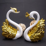 0709BA 1Pcs Crown Glass Table Swan Baking Decorative Birthday Anniversary Ornament Cake Topper Figure Paper Weight Desk Home Decoration