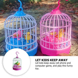 1607TA Electric Voice-activated Birdcage Toy Luminous Simulation Birdcage Child Birds Decor Table Ornament Plastic Sound Activate Toys