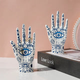 0407BA Devil's Eye of Fatima Jewelry Display Holde Ceramic Mannequin Hand Stand Designed for Necklaces, Bracelets, Rings