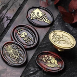 0709BA Wax Seal Stamp Dark Series Halloween Fear Skeleton Relief Stamp Head  For Scrapbooking Cards Envelopes Wedding Invitations Gift