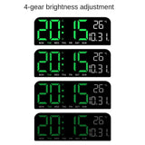 Large Screen Digital Wall Clock Temperature And Date Week Display Night Mode Table Alarm Clock Electronic LED Clock Timing Funct