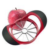 1007GG Red Black Apple Slicer Upgraded Version 12-Blade Large Apple Corer Stainless Steel Ultra-Sharp Apple Cutter Kitchen Tool Gadget