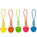 2307GP Pet Treat Balls with Rope Interactive Dog Rubber Leaking Balls Toy for Small Large Dogs Chewing Bite Resistant Toys Pet Supplies