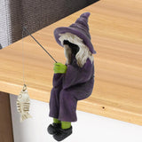 2307BA Fishing Witch Sculpture Halloween Decoration for Pond Fish Tank Desk Side