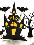 2907BA Halloween Decoration Cake Inserting Card Pumpkin Bat Spider Witch Haunted House Plug-in Baking Birthday Cake Decoration