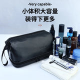 Portable Double Layer Pu Leather Makeup Bag