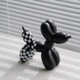 0907BA Vilead Plaid Balloon Dog Ornament INS Light Luxury Tabletop Shelf Living Room Home Office Decoration Accessories Modern Art Gift