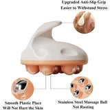 Hand Roller Massager With 360-degree Metal Balls For Neck Abdomen Thigh Back Body Pain Relief Deep Tissue Muscle Relax