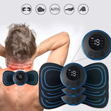 Neck Mini Electric Lcd Massage Ems 8 Body Relief Patch Mode Massager Rechargeable Portable 1pc Back Display Pain Muscles Relax