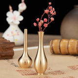 0907BA New Metal Mini Vase Pure Copper Taper Flower Vase for Wedding Table Centerpiece Decorations Nordic Home Decor Housewarming Gift