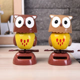 2808TA Cute Desk Figurines Adorable Solar Powered Swinging Toy Owl Style Dancing Ornament Car Office Decor Dancing Animal Birthday Gift