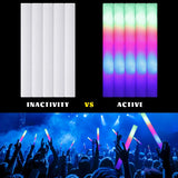 15/30Pcs LED Glow Sticks Bulk Colorful RGB Glow Foam Stick Cheer Tube Dark Light for Xmas Birthday Wedding Party Supplies