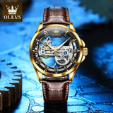 OLEVS 6661 Top of the line Original Skeleton Men's Automatic Mechanical Watch Waterproof and Luminous Men's Watch Reloj Hombre