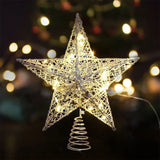 LED Christmas Tree Topper Star Lights Battery Powered Living Room Garden Party Decoration New Year 2025 Christmas Tree Lights