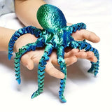 2808BA Hot 19CM 3D Printed Octopus Figurine with Flexible Joints For Home Office Desk Decor Ocean Animal Table Ornament Ideal Gift Toy