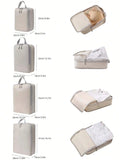 4 pcs/set Compressible Packing Travel Storage Bag Cubes Waterproof Suitcase Nylon Portable With Handbag Luggage Organizer