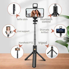 360° Rotation Selfie Stick Tripod with Wireless Remote for iPhone & Android Phone