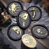 0709BA Wax Seal Stamp Dark Series Halloween Fear Skeleton Relief Stamp Head  For Scrapbooking Cards Envelopes Wedding Invitations Gift