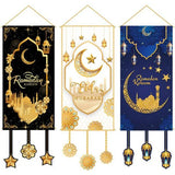 1607BA Eid Mubarak Decoration 2024 Hanging Flag Ramadan For Home Door Islamic Muslim Party Decor Ramadan Kareem Banner Eid Al-Fitr Gift