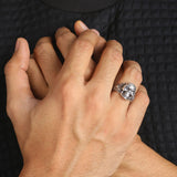 Wholesale Skeleton Hands on Sides of Skull Biker Ring ( Sold by the piece )
