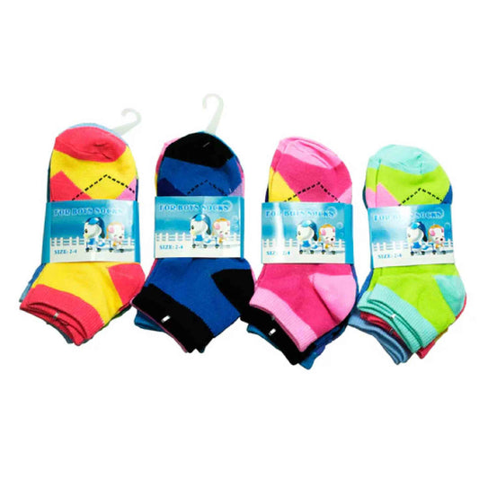 Wholesale Little Girls Plaid Ankle Socks - Assorted