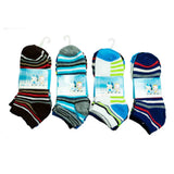 Bulk Comfort Stripe Ankle Socks For Little Boy's - Assorted