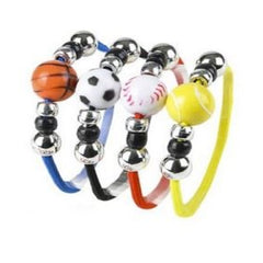 Sports Ball Beaded Assorted Colors Stretch Bracelet for Kids