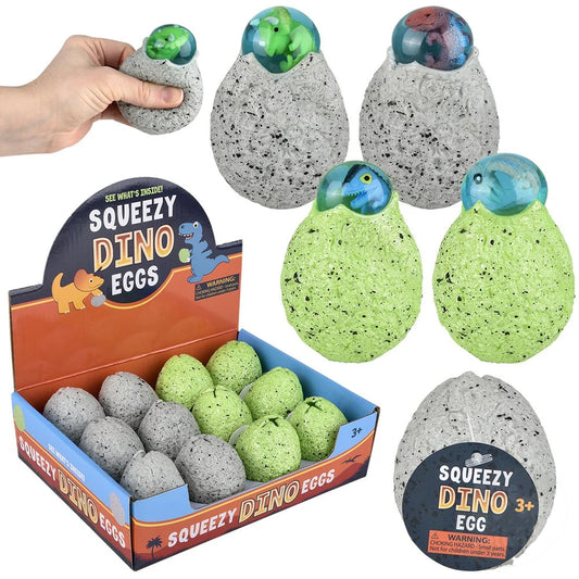 Soft Squeeze Dinosaur Egg Kids Toys In Bulk - Assorted