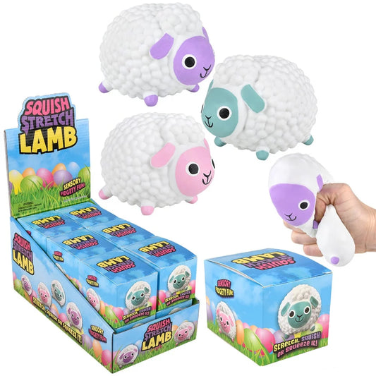Squish And Stretch Easter Lamb -(Sold By Dozen =$34.99)