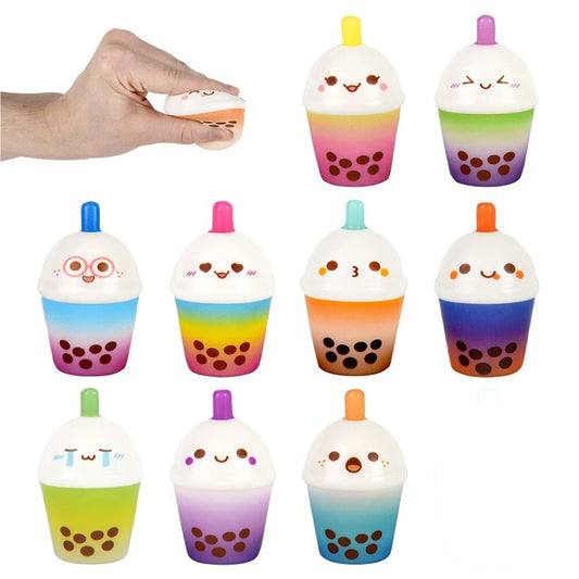 Squish Bubble Tea Kids Toy In Bulk - Assorted